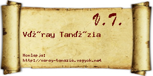Váray Tanázia névjegykártya